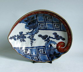Ko Imari Aka-e Kinrade Abalone dish c.1730-50 No 3