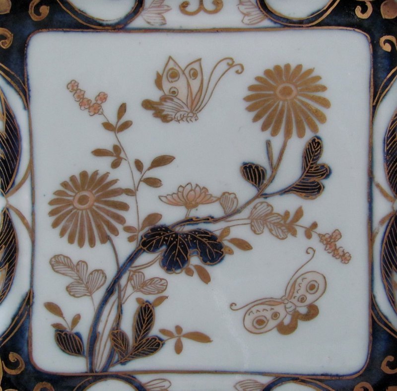 Imari  Chrysanthemum and Butterflies Square Dish c.1700