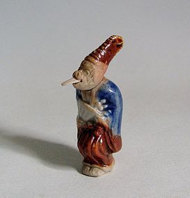 Hirado Monkey Manzai Netsuke Meji