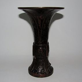 Fine Chinese Gu form Beaker Vase Ming