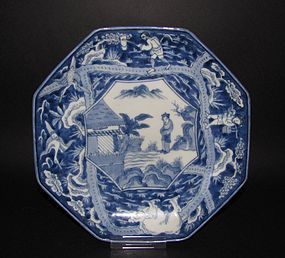 Ko Imari Shun and the Elephants Octagonal Dish c.1780