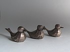 Three Persian Novelty Bird Silver Salts 20C