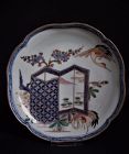 Ko Imari Byobu-zu Square Dish 18th Century
