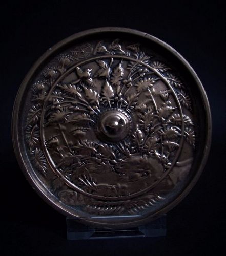 Japanese Bronze Sparrows and Autumn Reeds Mirror Kamakura c.1300