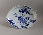 Arita Clematis Pattern Awabigata Dish c.1740 No 1