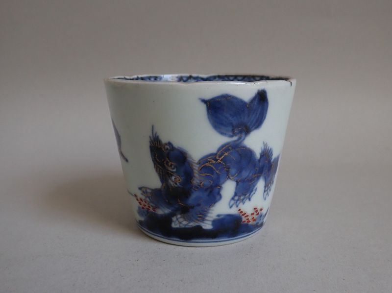 Fine Ko Imari Shishi &amp; Peony Cup c.1770