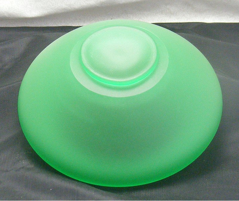 Tiffin Emerald Green Satin Glass Cupped Flower Bowl