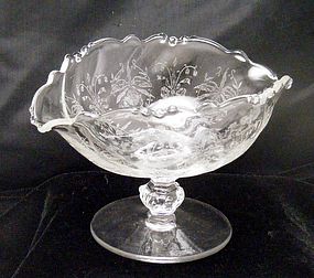 Heisey Orchid Nut Beaded Bowl Compote ~Very Elegant