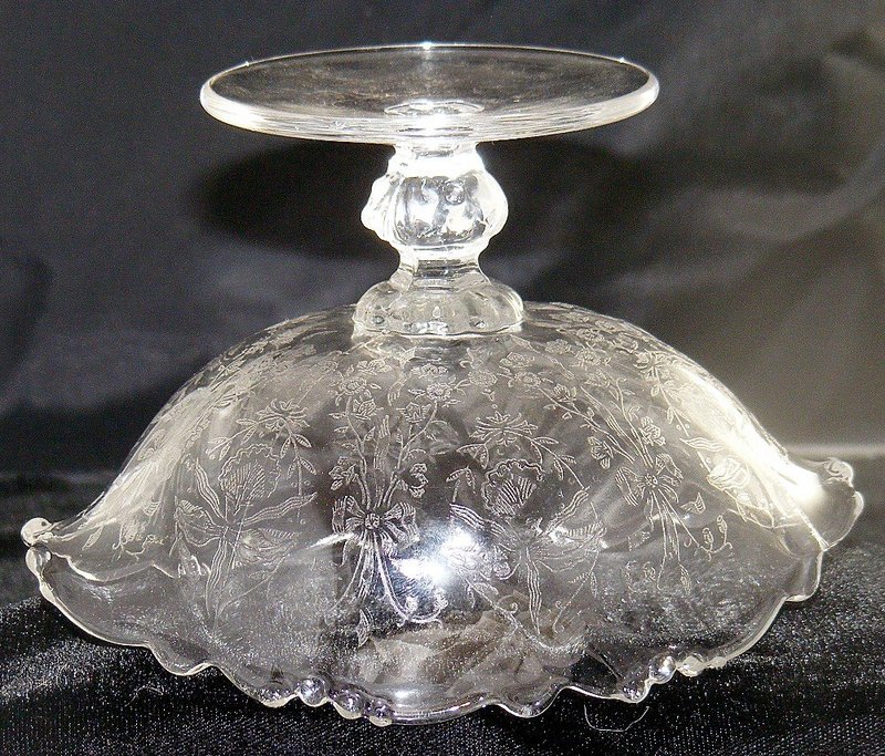 Heisey Orchid Nut Beaded Bowl Compote ~Very Elegant