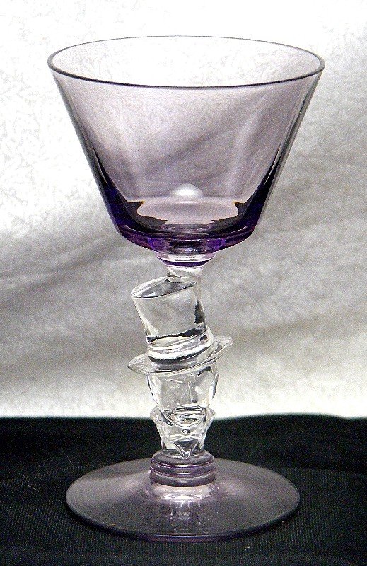 Morgantown Knickerbocker Top Hat Amethyst Wine Stem