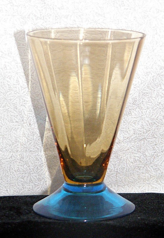 Morgantown Genova Two Tone Belton Glass Tumbler ~Rare