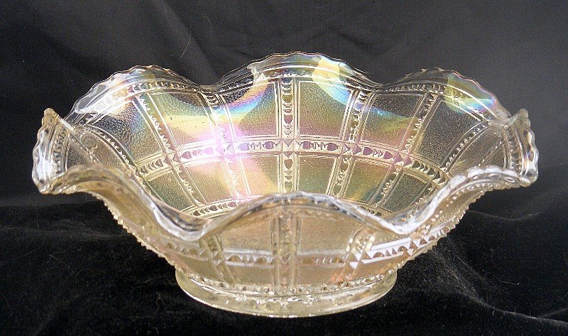 Imperial Beaded Block Carnival Yellow Ruffle Bowl