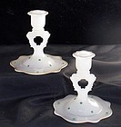 Beaumont Fer Lux Keyhole Opaque Enamel Candlesticks