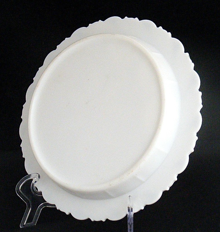 Milk Glass Holly Float Plate with Candle Holders