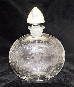 Heisey Orchid Silver Stopper Crystal Decanter