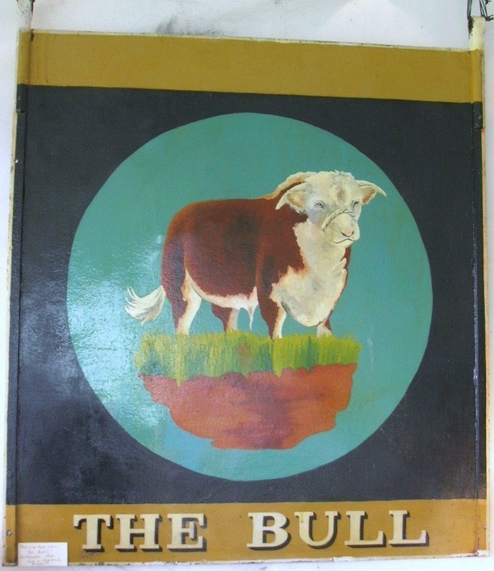 Antique English Bull Pub Sign Restaurant Trade Sign