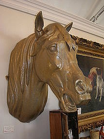 19TH Century Zinc Horse Head Trade Sign Livery