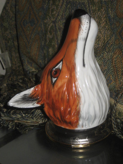 Vintage Staffordshire Fox Stirrup Cup Silverplate