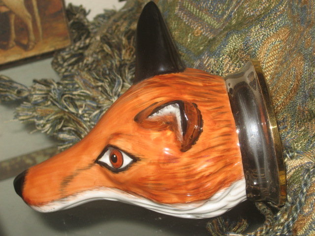 Vintage Staffordshire Fox Stirrup Cup Silverplate