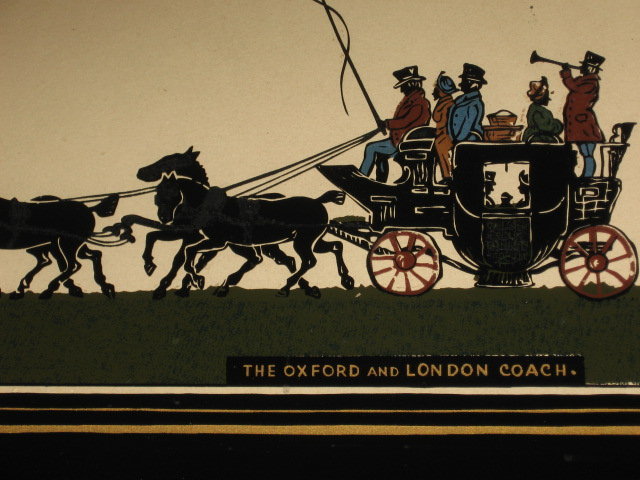 Vintage Coaching London Oxford Reverse Paintings