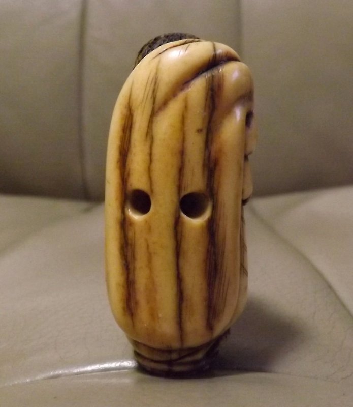 19th C. Japanese Netsuke, Karako with Treasure Sack