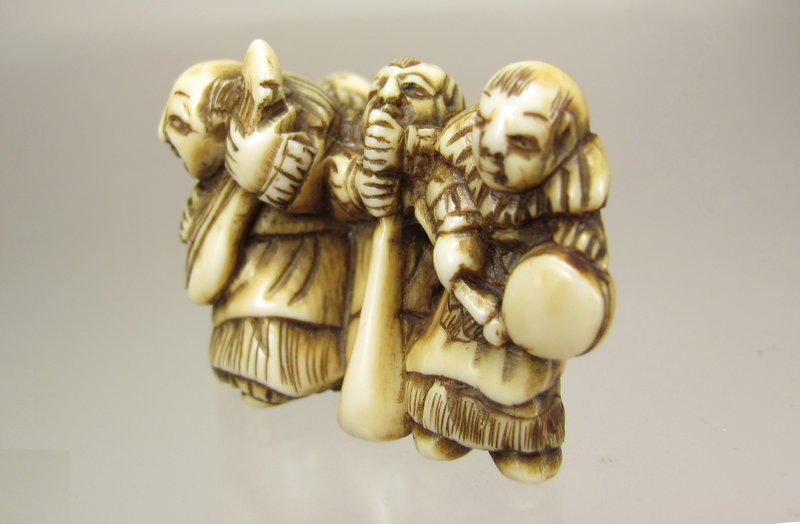 19th Century Japanese Netsuke:  Musical Karakos