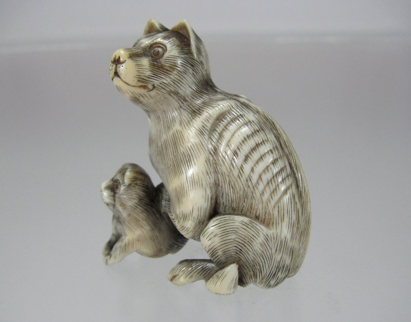 TOMOKAZU, 19th C. Japanese Netsuke, Dog and Young (item #1306841)