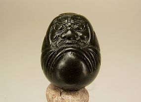 HOSHIN,  Early 19th Century Japanese Wood Lacquered Ojime - Daruma Toy