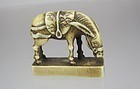 19th C. Japanese Netsuke:  Horse on Base Seal