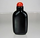 19th C. BLACK JET SNUFF BOTTLE