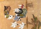 Japanese Edo Period Tosa School Monogatari SixPanel Silk Screen