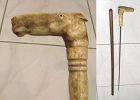Antique GADGET CANE, Carved Stag Antler Horse Head Handle