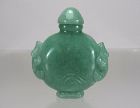 Chinese Carved Apple Green Jadeite Jade Snuff Bottle, Qianlong Period