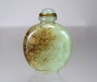 Early Celadon and Russet Jade Snuff Bottle, 1730- 1780