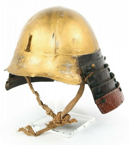 EDO PERIOD JAPANESE SAMURAI YOROI KABUTO ZUNARI HELMET WITH SHIKORO