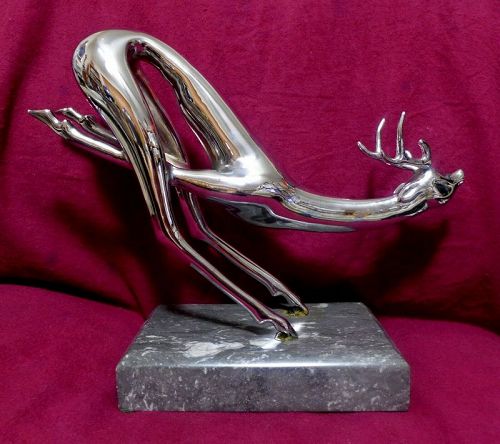 Hattakitkosol Somchai, Reindeer Polished Nickel Sculpture