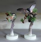 Royal Worcester Dorothy Doughty Birds - Chickadees & Larch, 1938