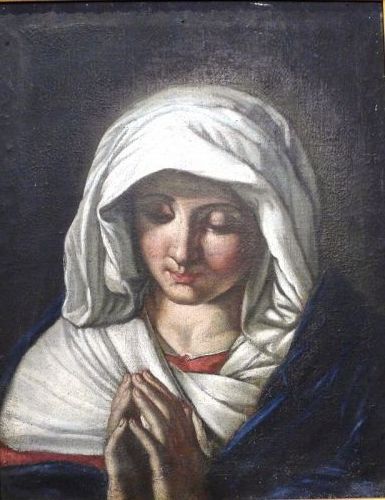 Copy of the 'Virgin at Prayer" by Sassoferrato, by Janos Rombauer