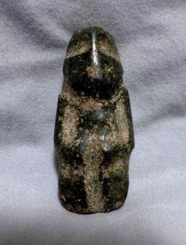 Ancient Pre-Columbian Guerrero Mezcala Jade Axe God Idol
