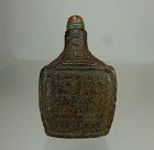 Antique Chinese Molded Gourd Snuff Bottle - Rare, One-of-a-Kind