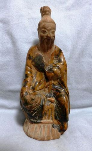Chinese Tang Dynasty Sancai glazed figure of Lu Dongbin