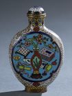 Gilded Bronze Cloisonne Snuff Bottle - Auspicious Symbols - Qianlong