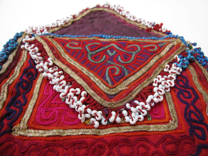 A vintage Pashtun beaded purse from Afghanistan