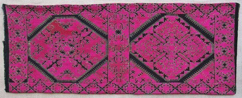 An embroidered pillow cover from Swat Valley, Pakistan