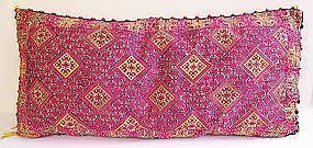 A finely embroidered pillow cover from Hazara, Pakistan