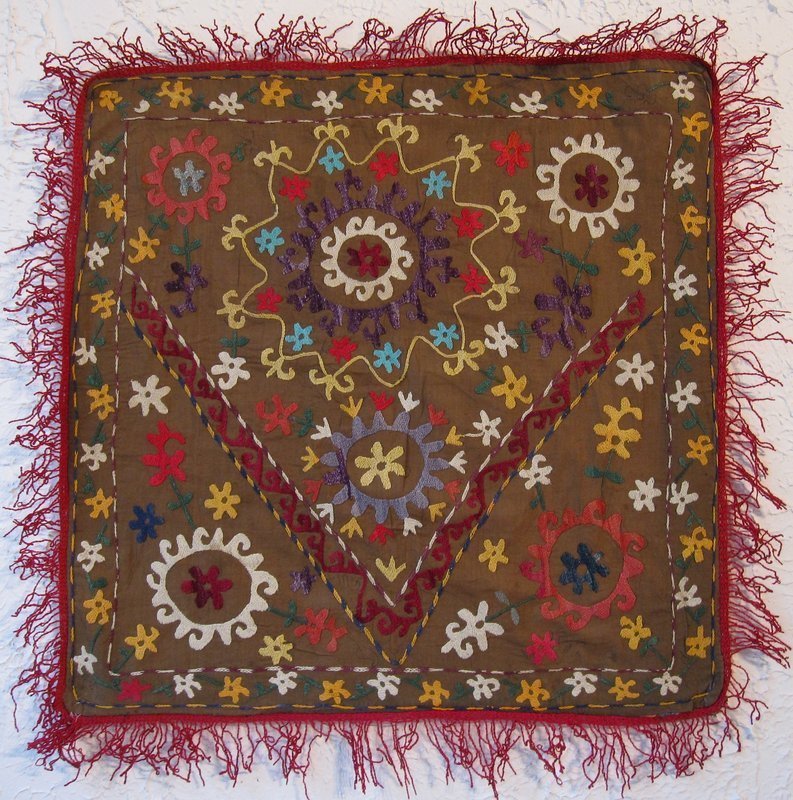 A Lakai Uzbek embroidered panel - mid 20th century