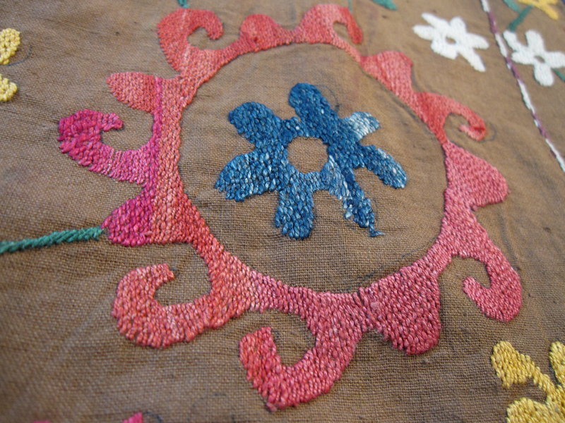 A Lakai Uzbek embroidered panel - mid 20th century