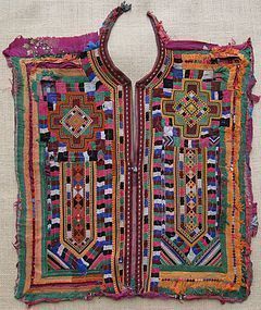 A Baluchi woman's dress front, mid 20th century