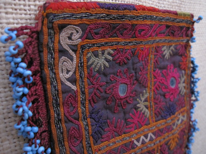 A Pashtun nomad beaded purse, mid 20th century