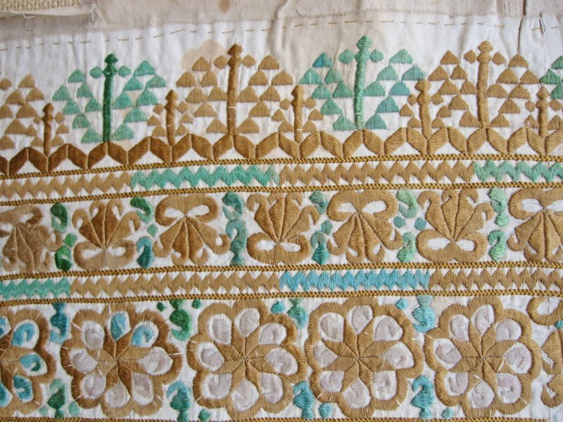 A man's embroidered shirt panel from Kandahar